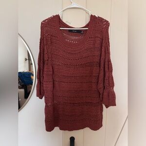 Burnt orange European knit top